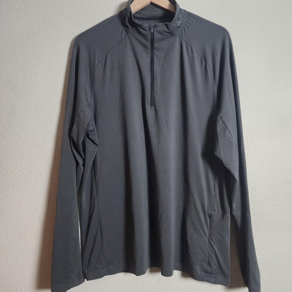REI Co-op Shirt Mens Large Gray Quarter Zip Long Sleeve Athletic Hiking